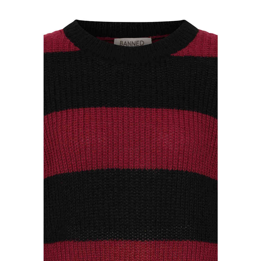 Banned - Mara Jumper - Black/Burgundy